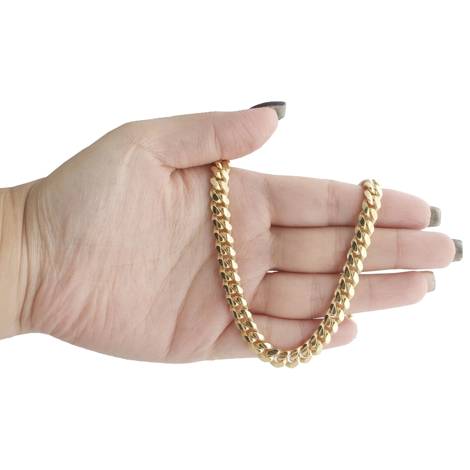 10K Yellow Gold Solid Miami Cuban Link Chain Necklace 30 Inch L76953