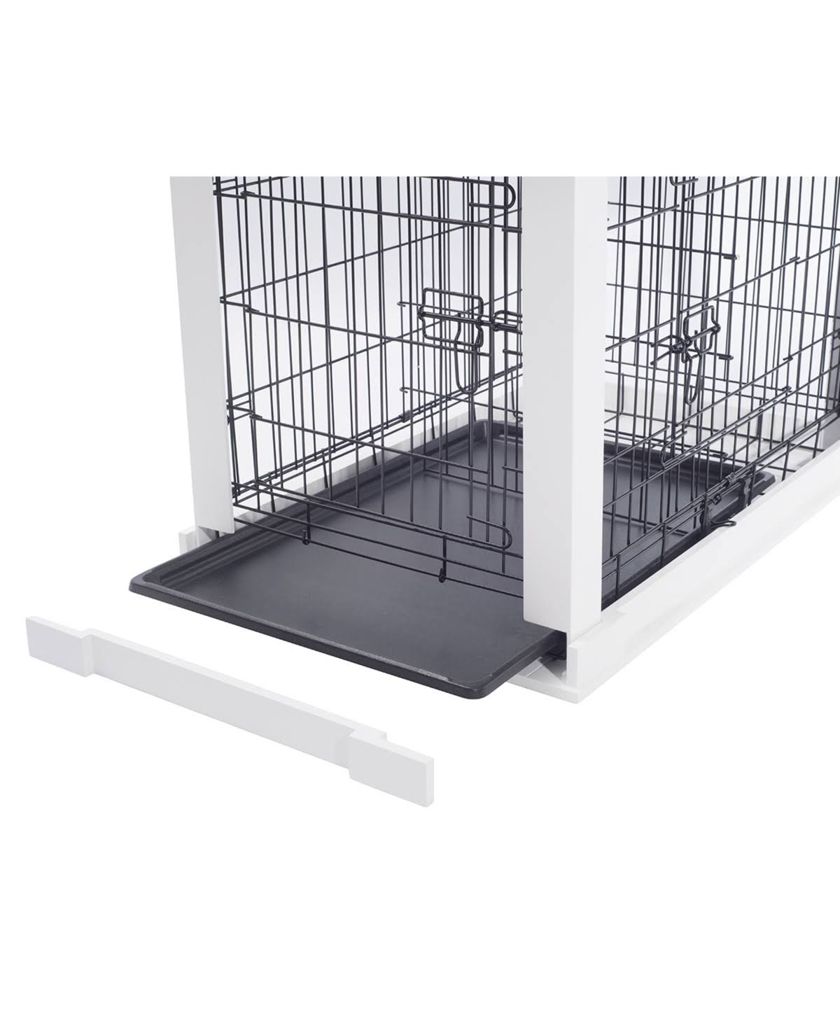 Medium White Cage with Crate Cover B5864