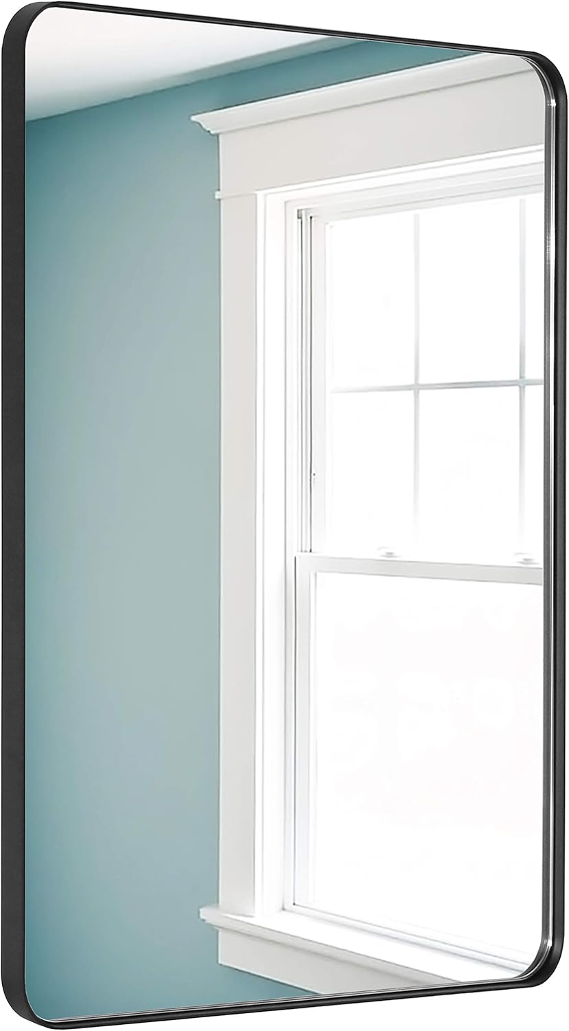 Black Metal Frame Wall Mirror 22 X 30 F4044