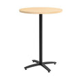 30x22 Round Natural Maple Laminate Bistro Height Black Base Table S4264