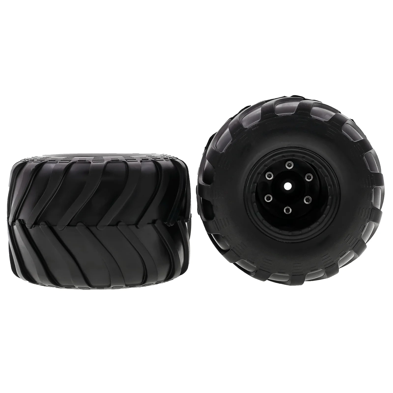 Black Rubber Car Tires 4PCS 72*49mm D6586
