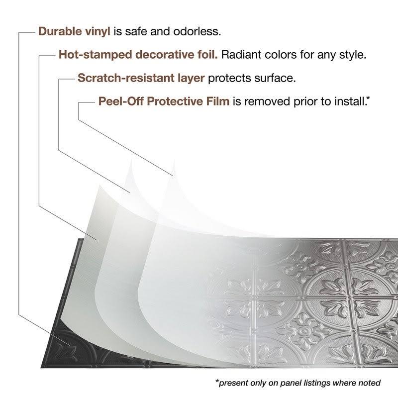 Oil-Rubbed Bronze Glue Up Ceiling Tile 5 Pack J352