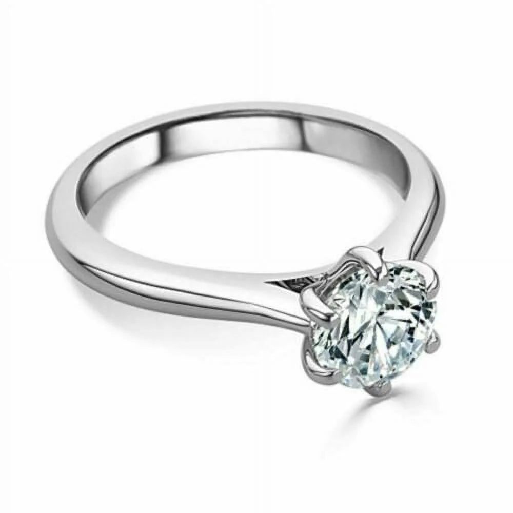 14K White Gold Moissanite Solitaire Engagement Ring Z986171