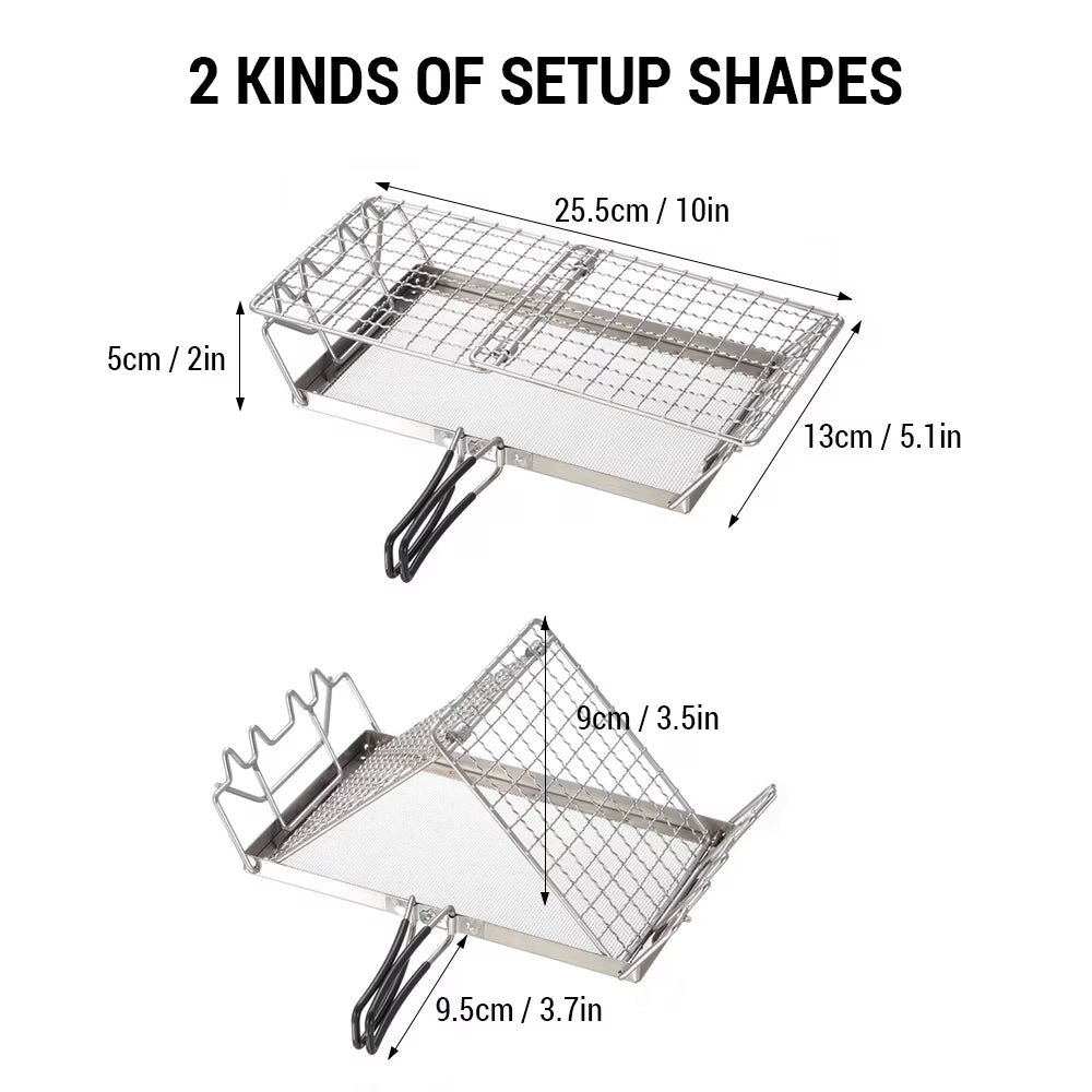 Stainless Steel Folding Camp Stove Toaster Rack K299378