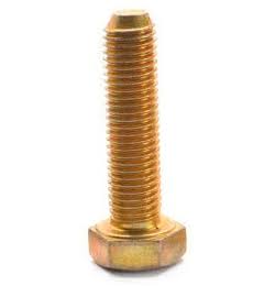3/8 inch-16 x 2 inch Coarse Thread Grade 8 Hex Cap Screw Yellow Zinc Plated Pk 100 U216049