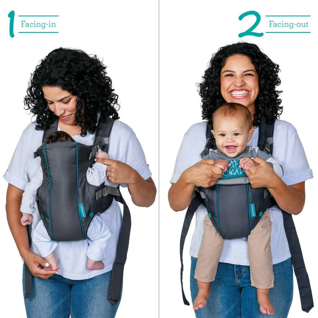 Gray 2-Position Baby Carrier with Wonder Cover Bib Q753089