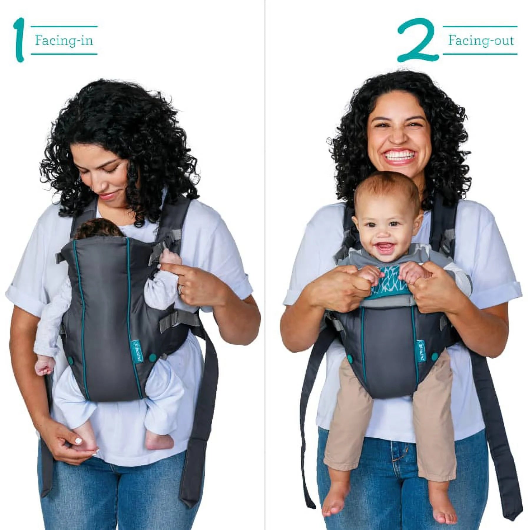 Gray 2-Position Baby Carrier with Wonder Cover Bib Q753089