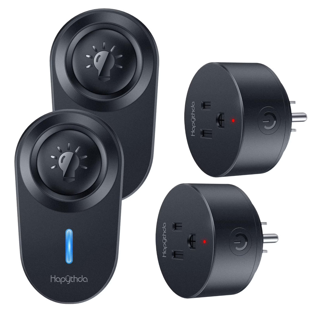 Black Wireless Remote Control Electrical Outlet Switch, 15A/1500W Q32758