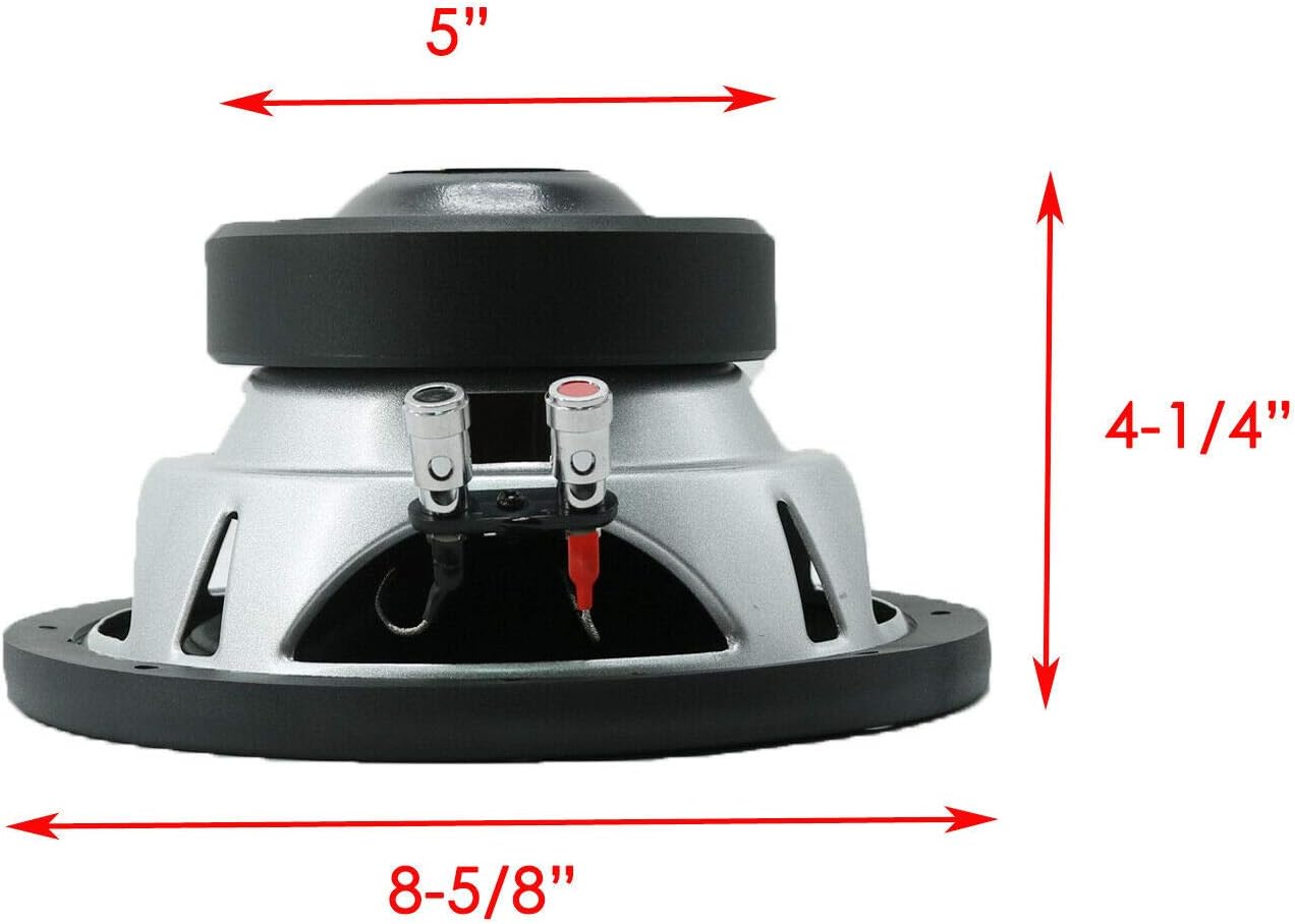2X 8 Inch 1200 Watts Max Power Car Audio Subwoofer Dual 4 Ohm Voice Coil Pack of 2 T977