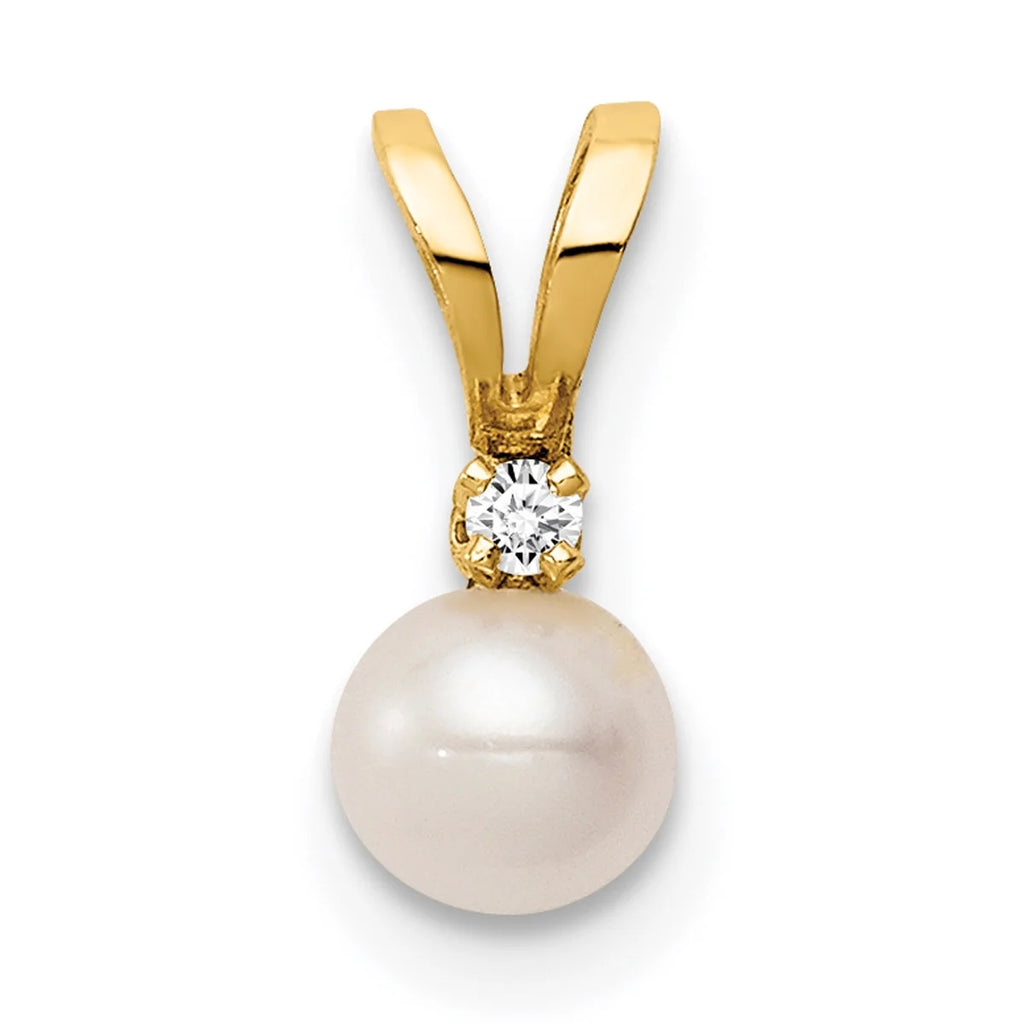 14K Yellow Gold Freshwater Cultured Pearl Pendant Necklace 16'' G954638