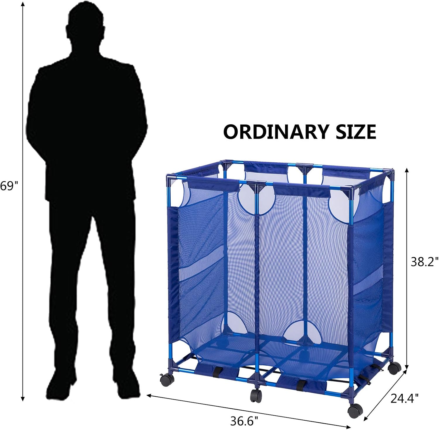 Rolling Mesh Pool Storage Organizer Bin, Pack of 2 V3793