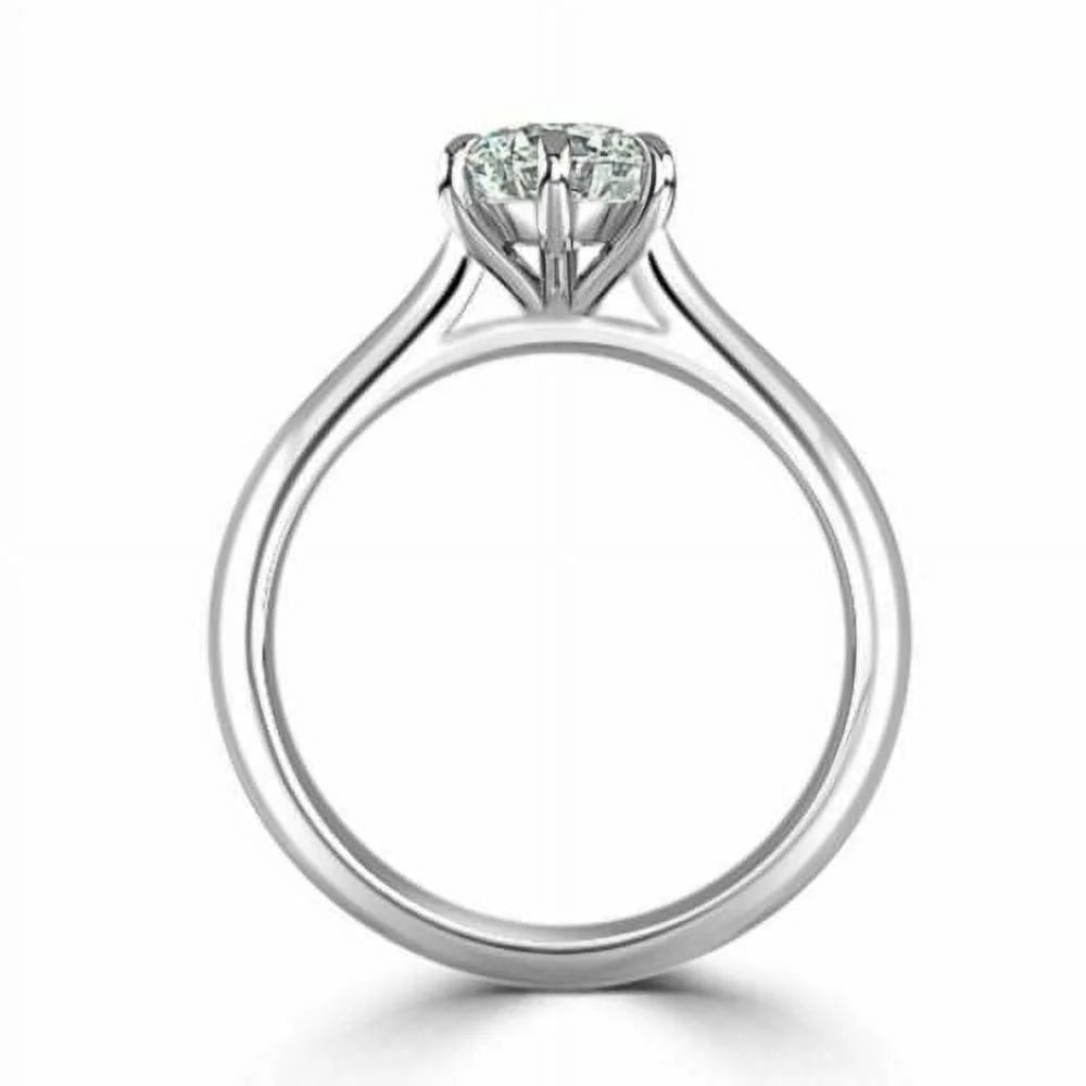 14K White Gold Moissanite Solitaire Engagement Ring Z986171