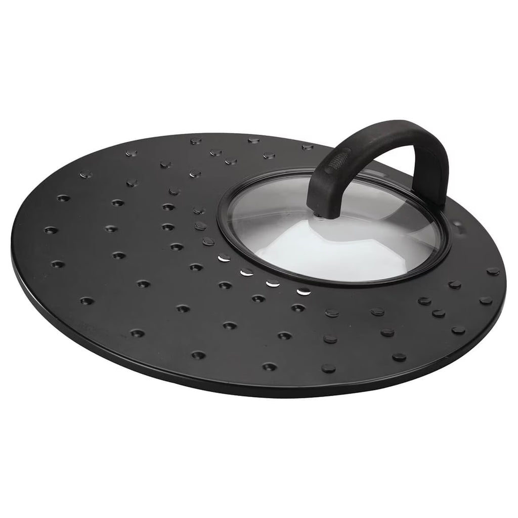 Universal Lid, 100% Durable Iron, Plastic Handle, 12” Diameter V1687