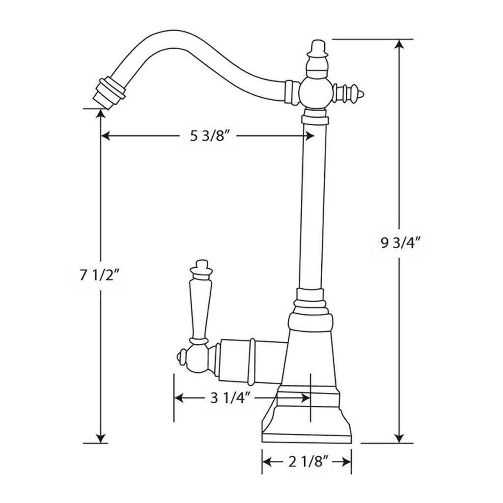 Oil Rubbed Bronze Instant Hot Water Faucet with Traditional Swivel Spout T813