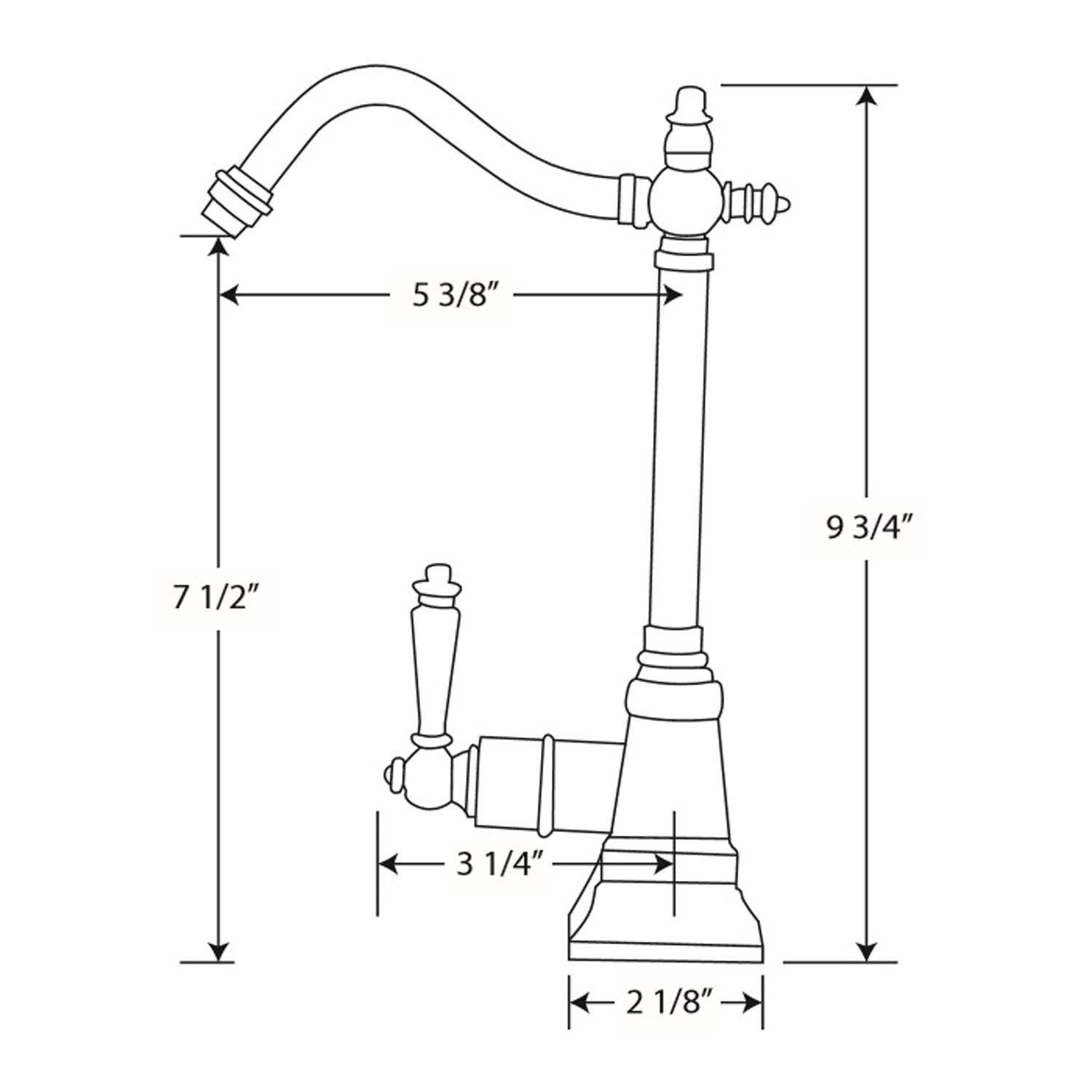 Oil Rubbed Bronze Instant Hot Water Faucet with Traditional Swivel Spout T813