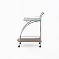 Clear Glass & Chrome Serving Cart O959711
