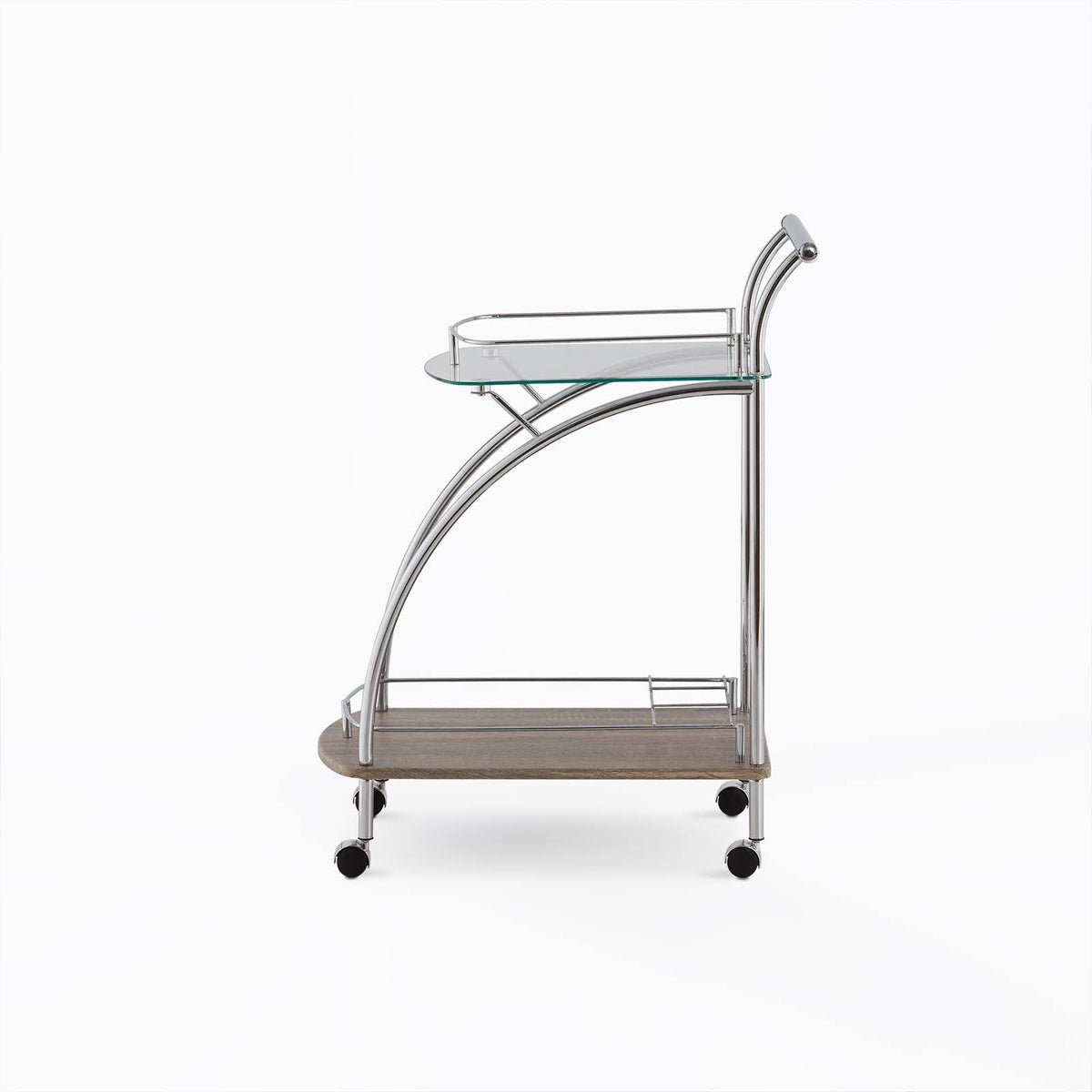 Clear Glass & Chrome Serving Cart O959711