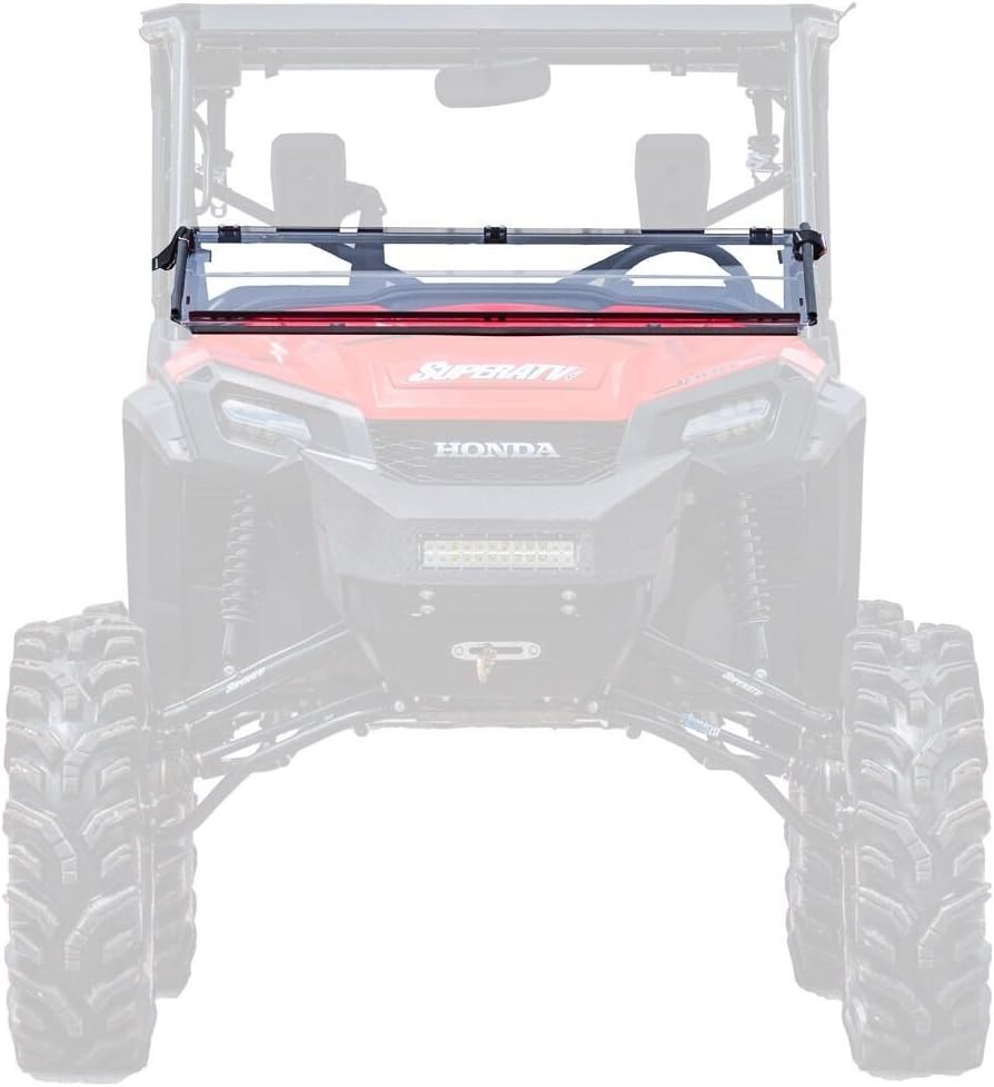 Heavy Duty Scratch Resistant Flip/Fold Down 2-in-1 Windshield 1/4 Thick Polycarbonate Hard Coated K843