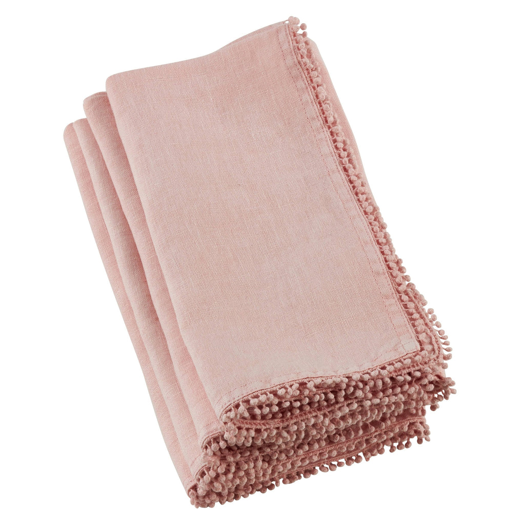 Pink 100% Linen Table Napkins Set of 4 J295