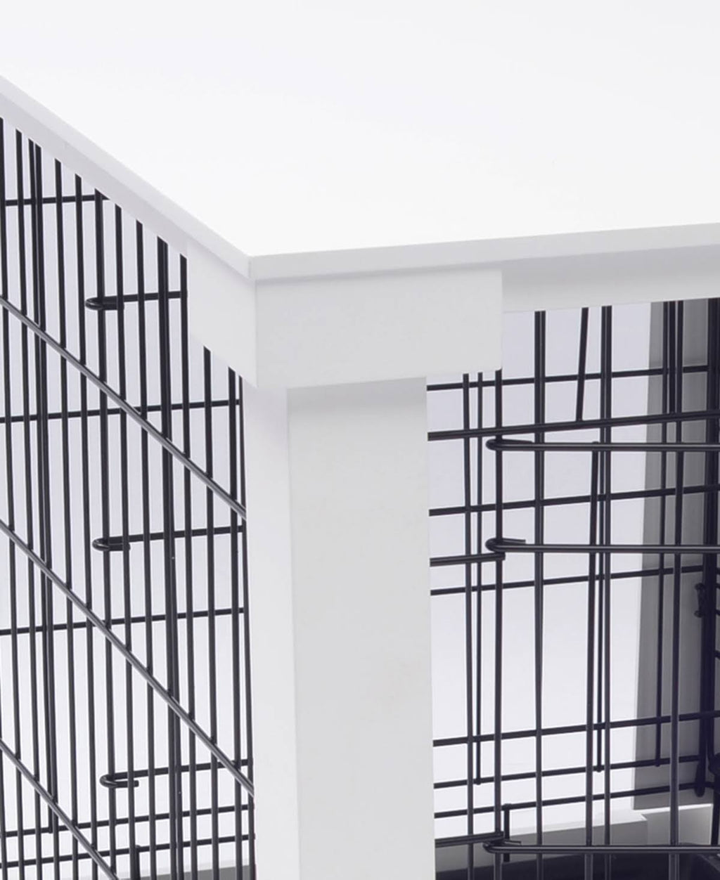 Medium White Cage with Crate Cover B5864