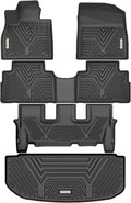 Black Custom Fit Car Floor Mats 3 Rows with Cargo Trunk Liner D75356
