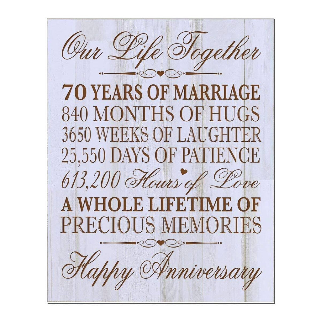 70th Wedding Anniversary Wall Plaque I7387