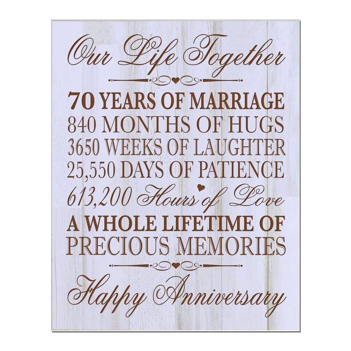 70th Wedding Anniversary Wall Plaque I7387