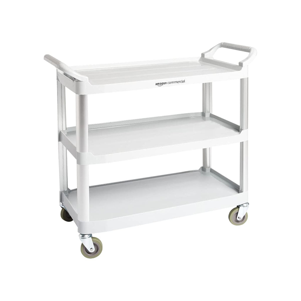 3 Shelves Utility Cart with 400 lbs Loading Capacity, Grey Q35409