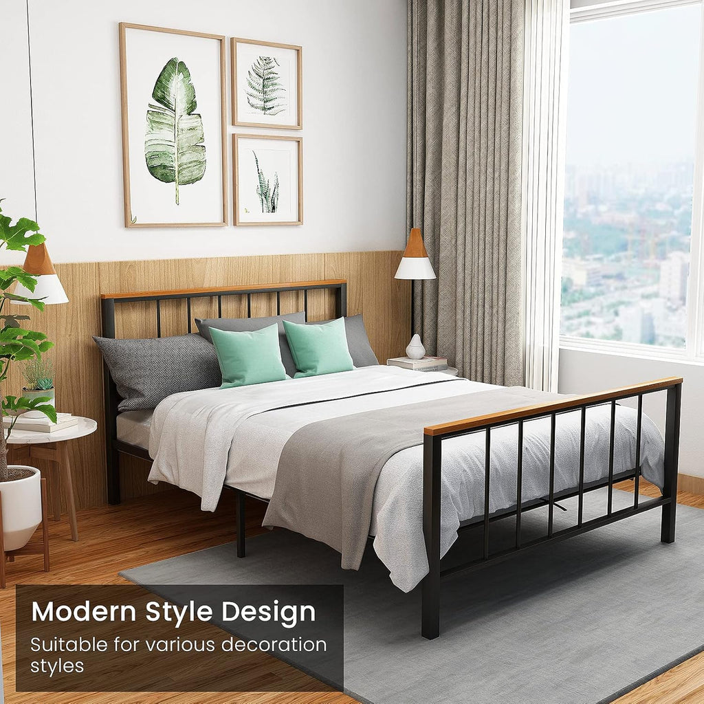 Full Metal Platform Bed Frame with Headboard and Footboard O49310