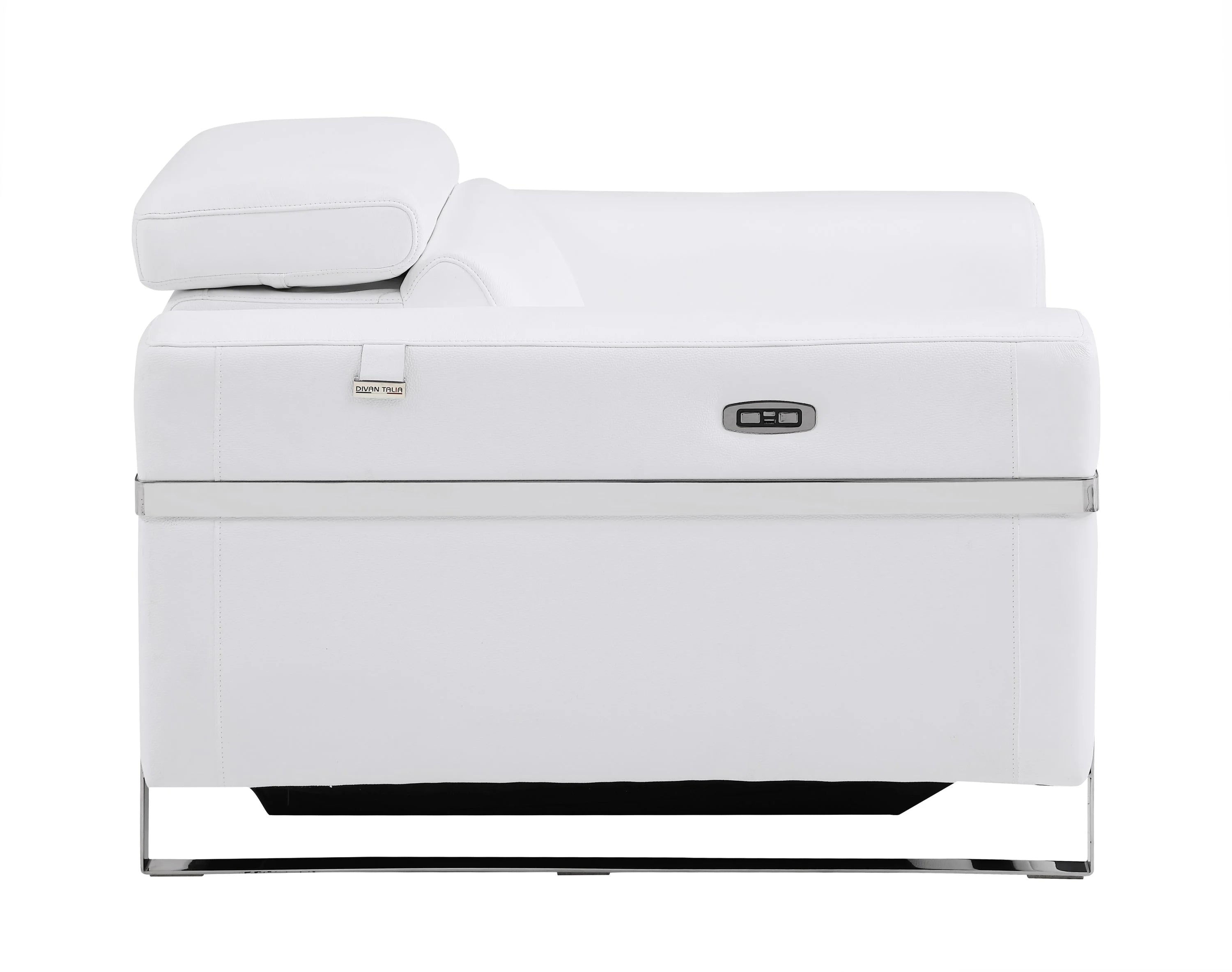White Top Grain Italian Leather Power Recliner Chair V492