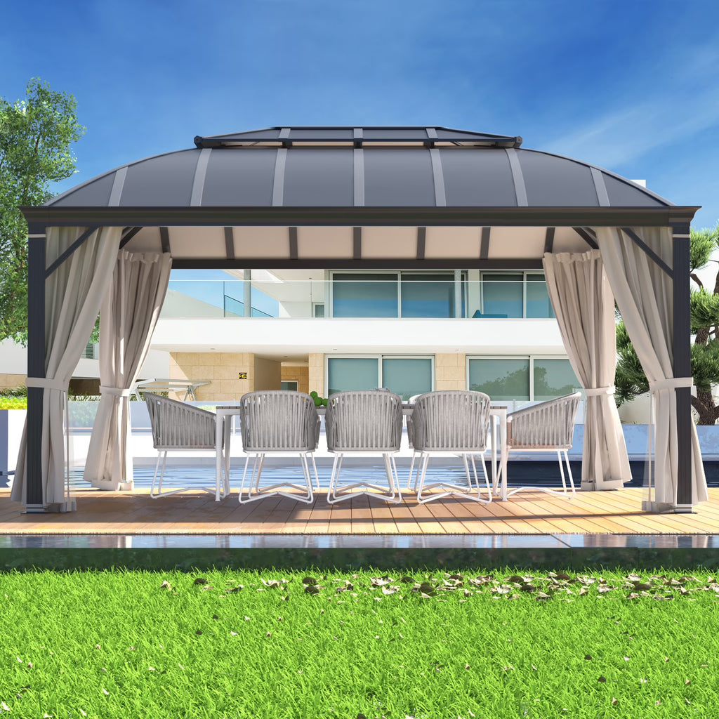 12'x16' Hardtop Aluminum Patio Gazebo with Aluminum Composite Double Roof T695771