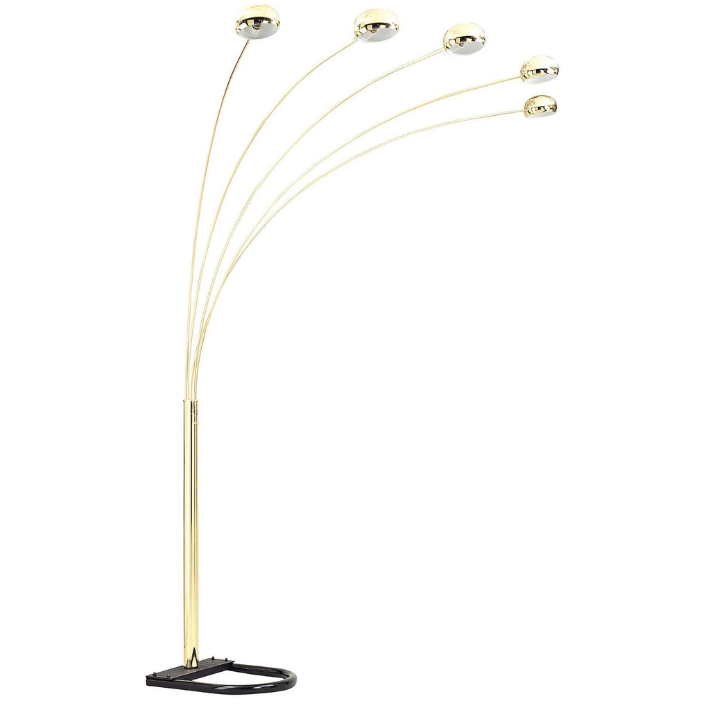 Gold and Black Metal Lamp with 5 Adjustable Arch Arms O83575