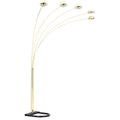 Gold and Black Metal Lamp with 5 Adjustable Arch Arms O83575