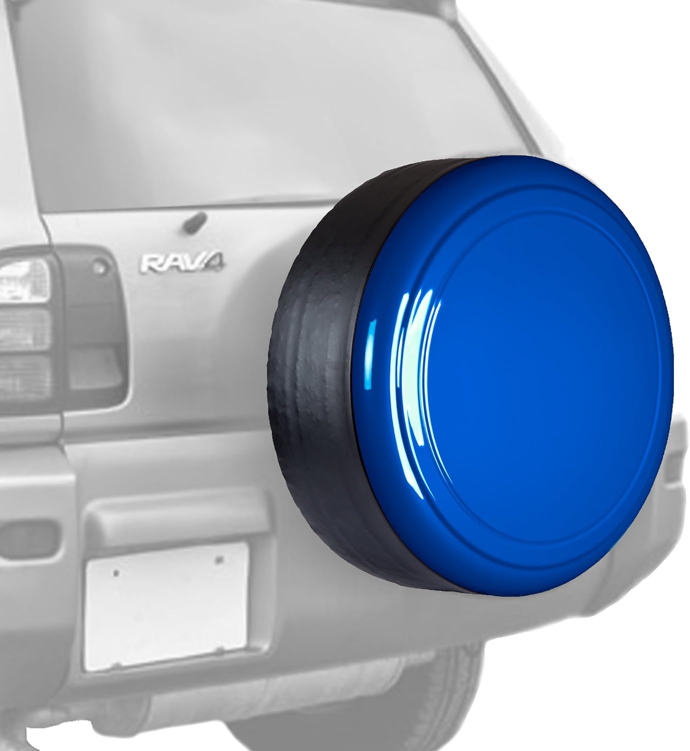 28" Color Matched Rigid Tire Cover for Toyota RAV4 (95-00) - Plastic Face & Vinyl Band - Alpine Silver B2427
