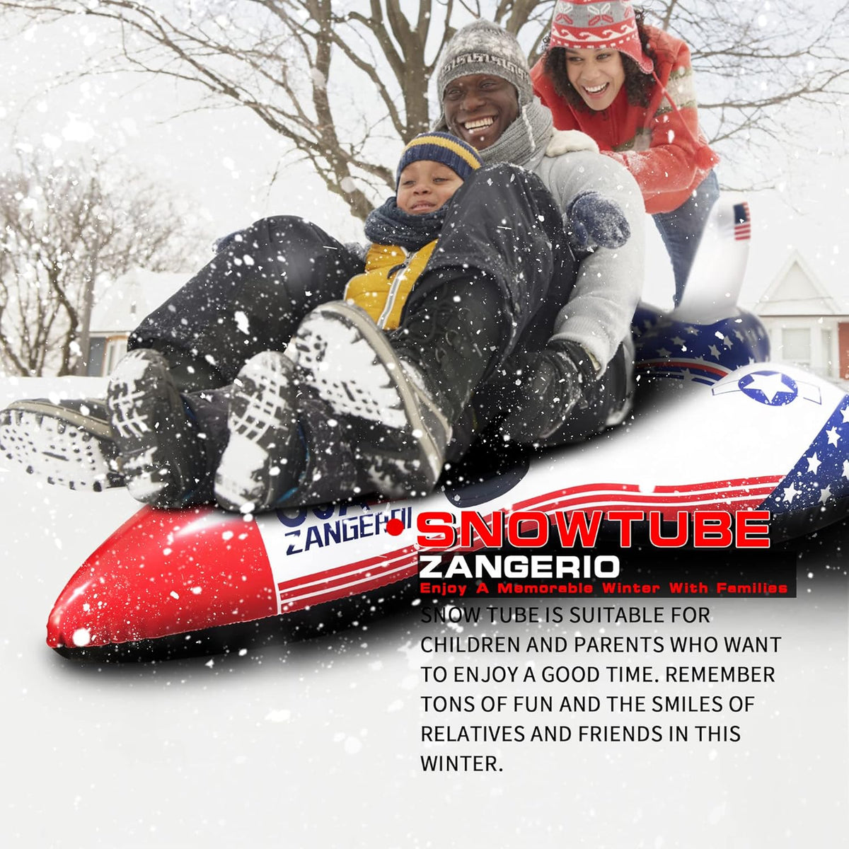 Heavy Duty Inflatable Snow Sled Pack of 2 Z178974