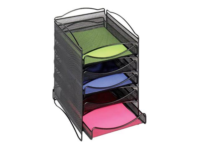 5-Drawer Mesh Literature Organizer Black S492