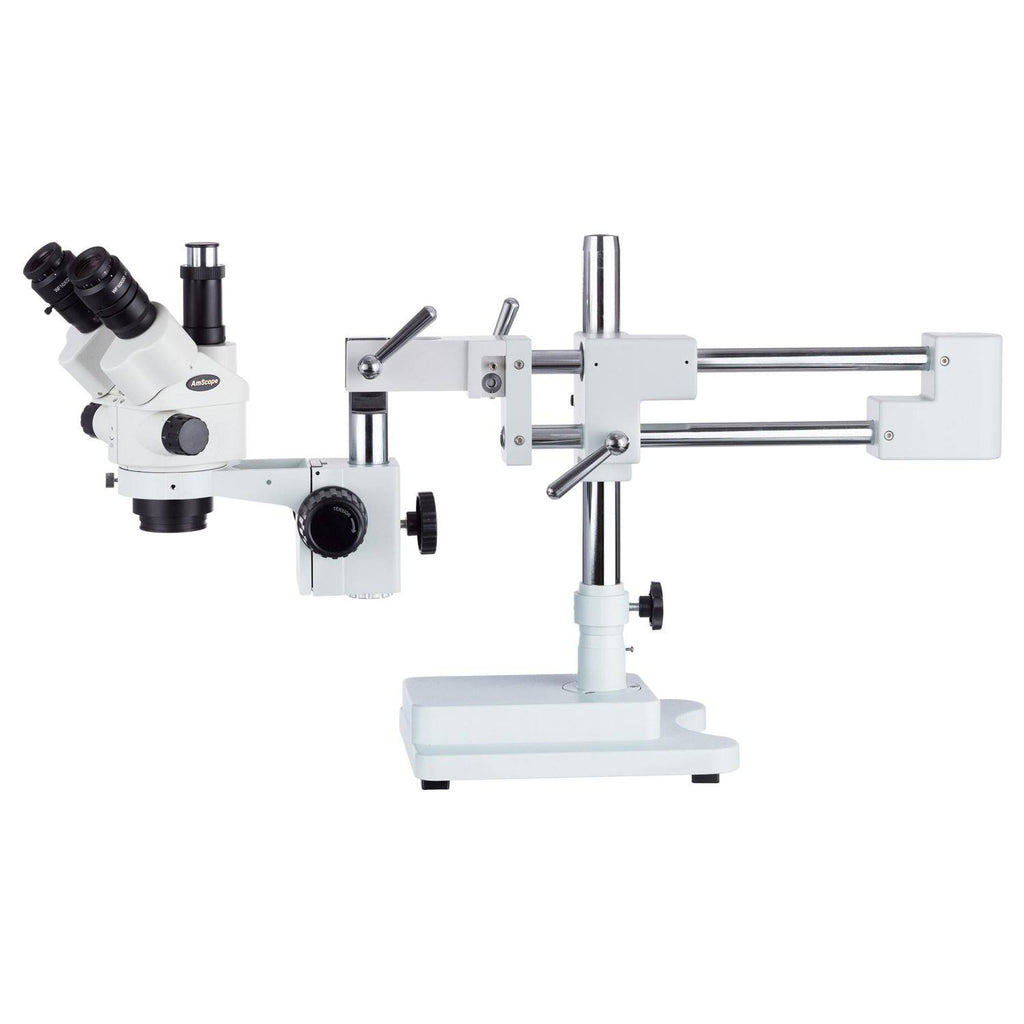 3.5X-45X Simul-Focal Stereo Boom Stand Microscope with Fluorescent Light and 3MP Camera I302