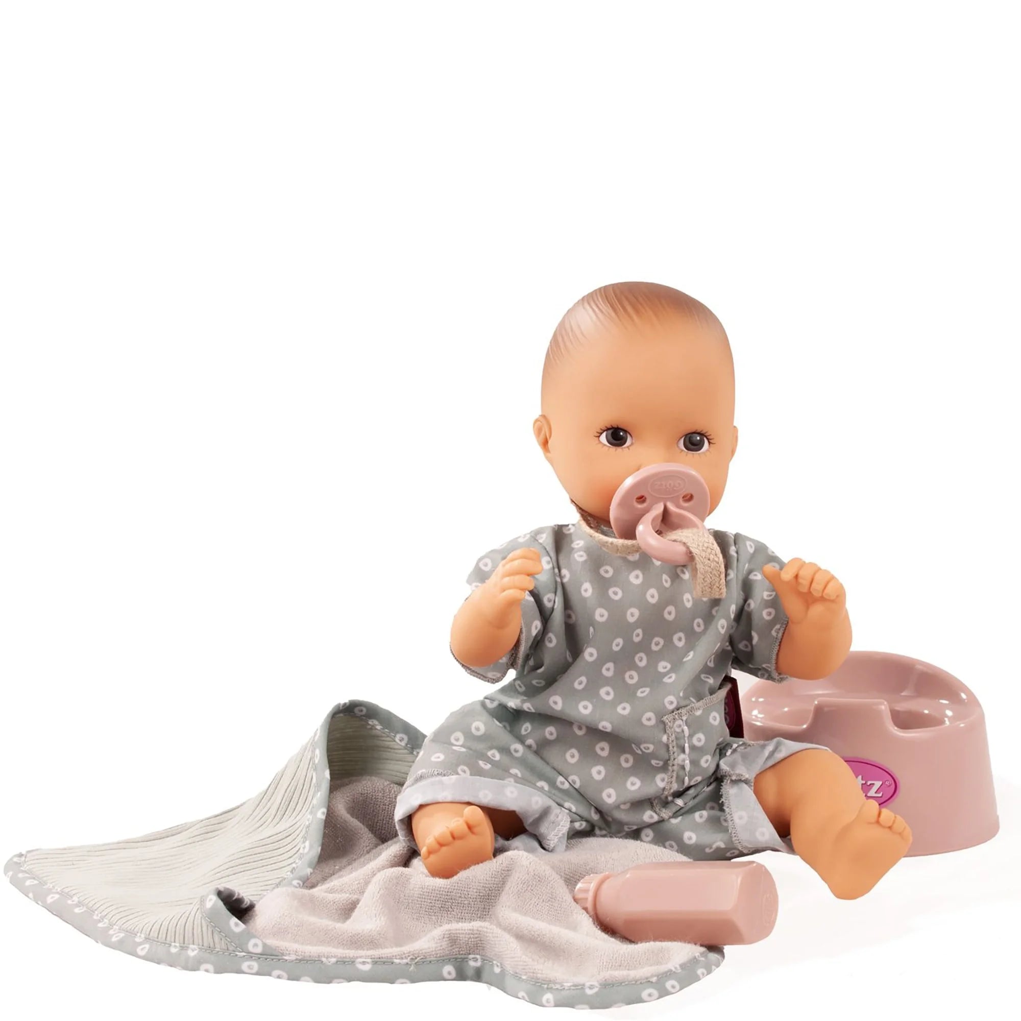 13" Baby Doll with Pacifier, Towel and Potty E3836
