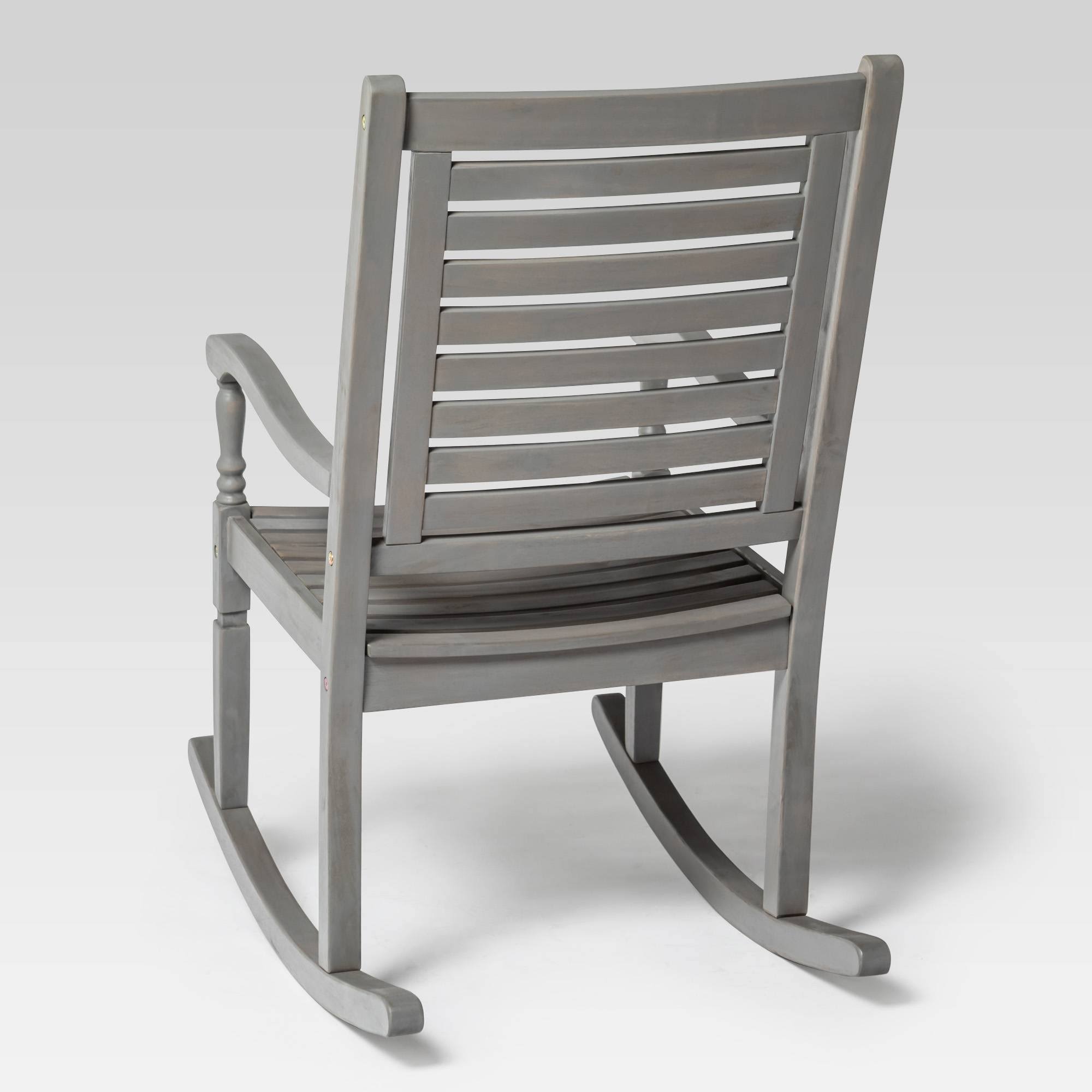 Gray Wash Acacia Wood Outdoor Rocking Chair E7611