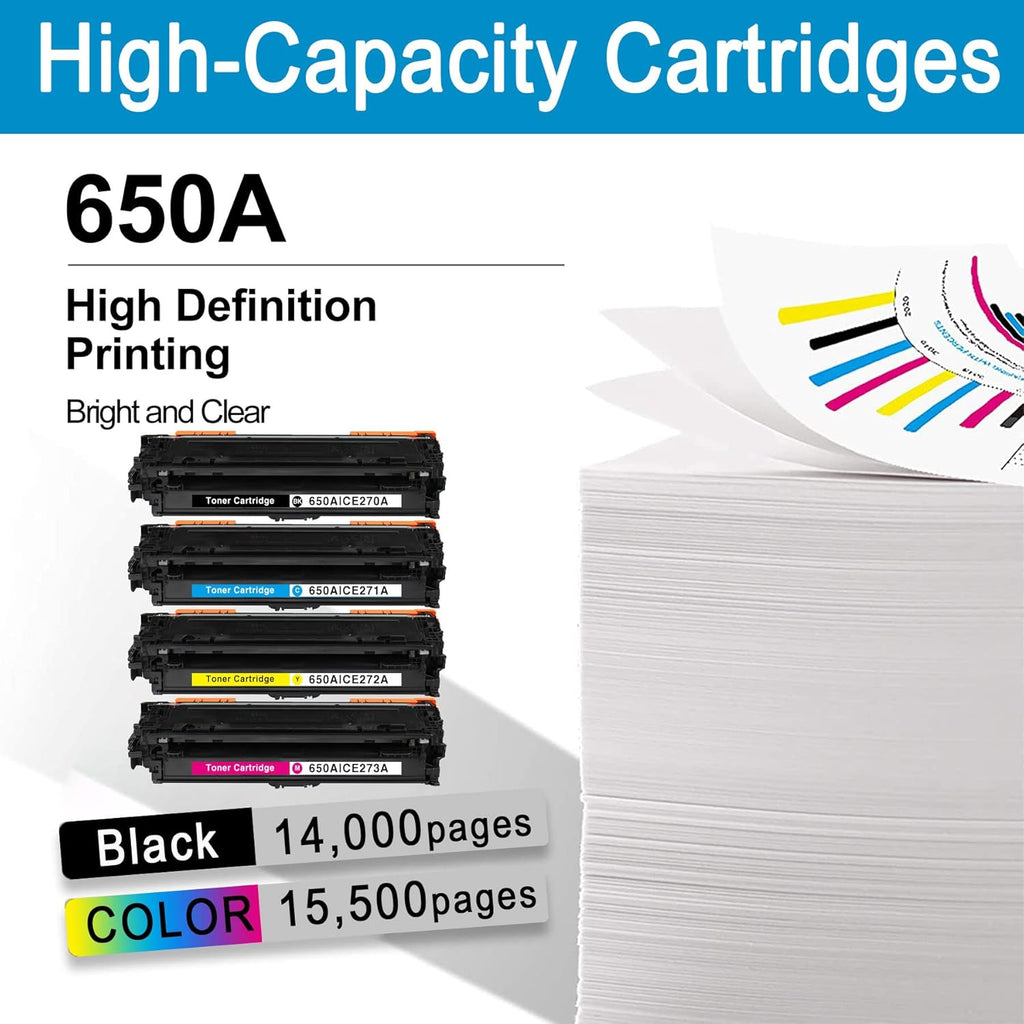 5 Pack Remanufactured Toner Cartridge for HP Color Enterprise CP5525n CP5525dn CP5525xh M750n M750dn M750xh D79924