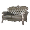 Patina & Bone Faux Leather Love Seat & Toss Pillows B89533