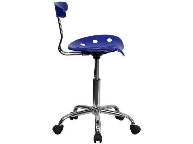 Vibrant Nautical Blue Chrome Swivel Task Chair and Tractor Seat Stool A29830