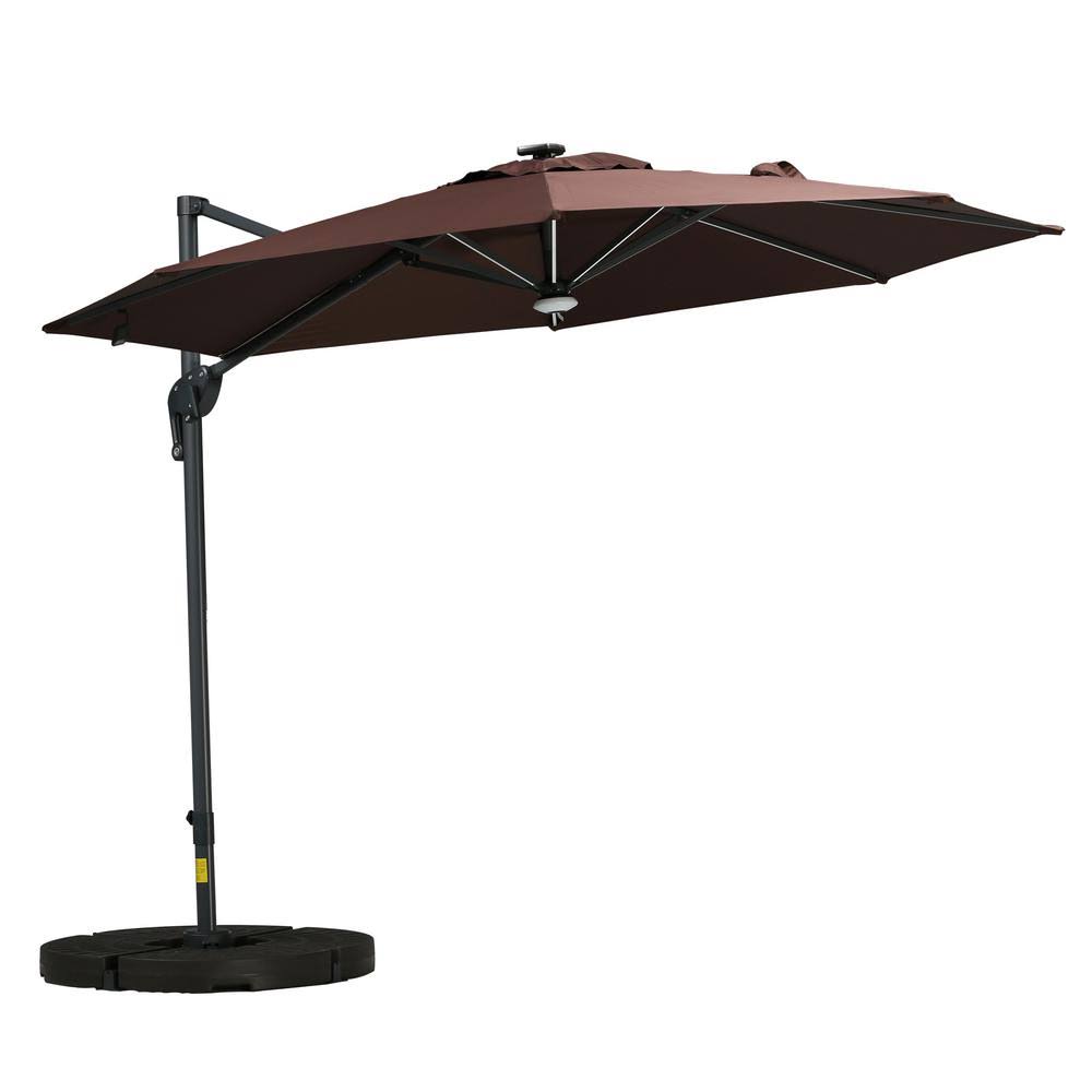 Brown Aluminum Cantilever Patio Umbrella T413