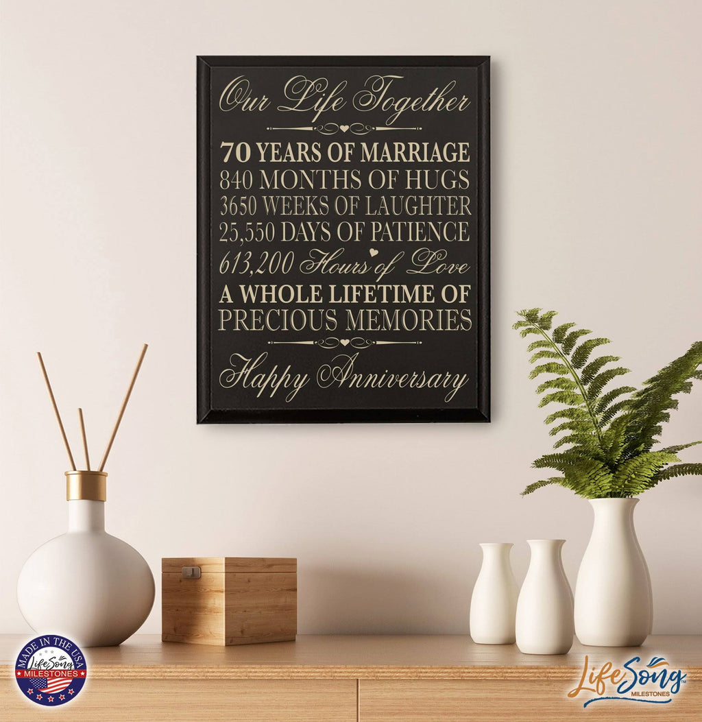 70th Wedding Anniversary Wall Plaque I7387