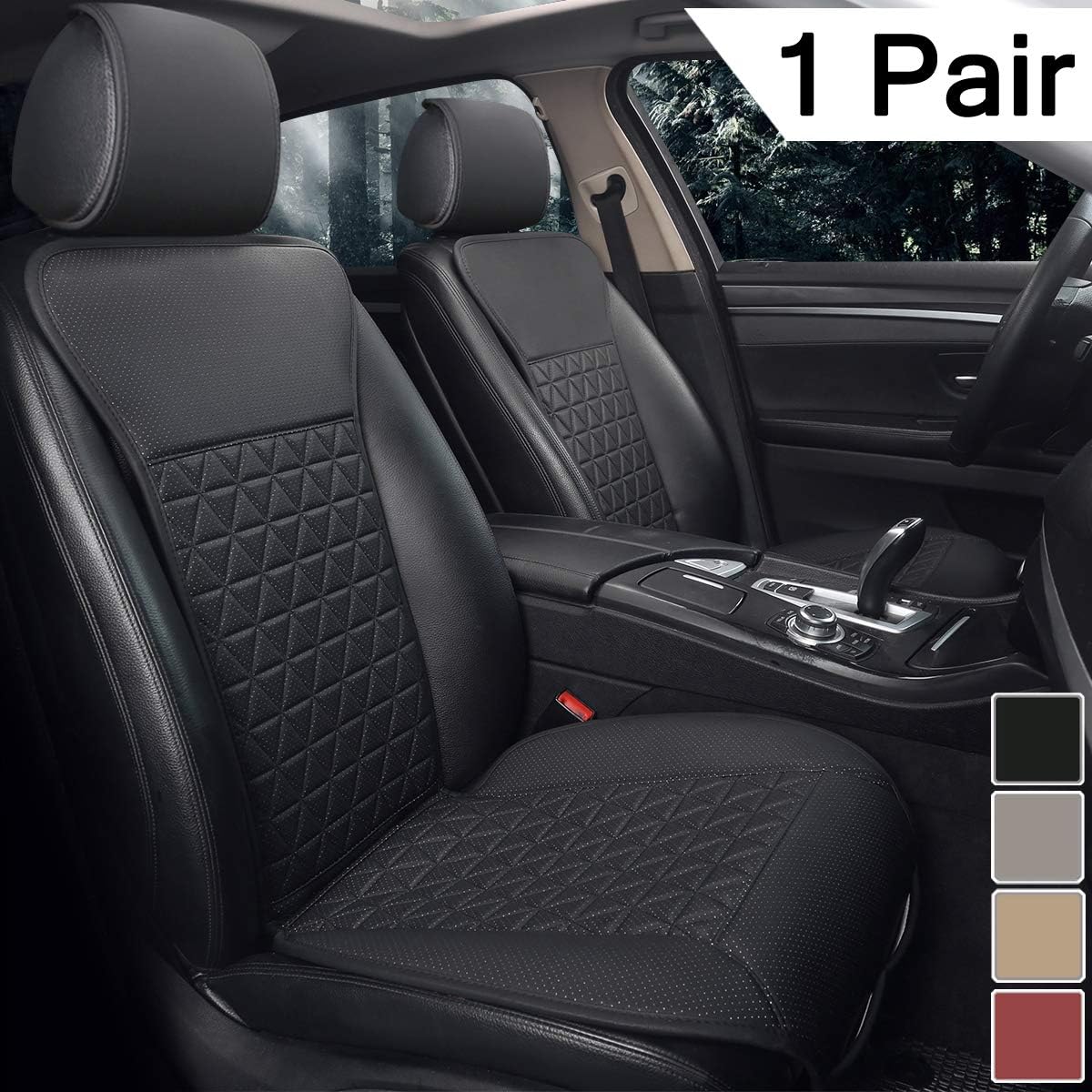 Wine Red Pack of 2 PU Car Seat Covers K166