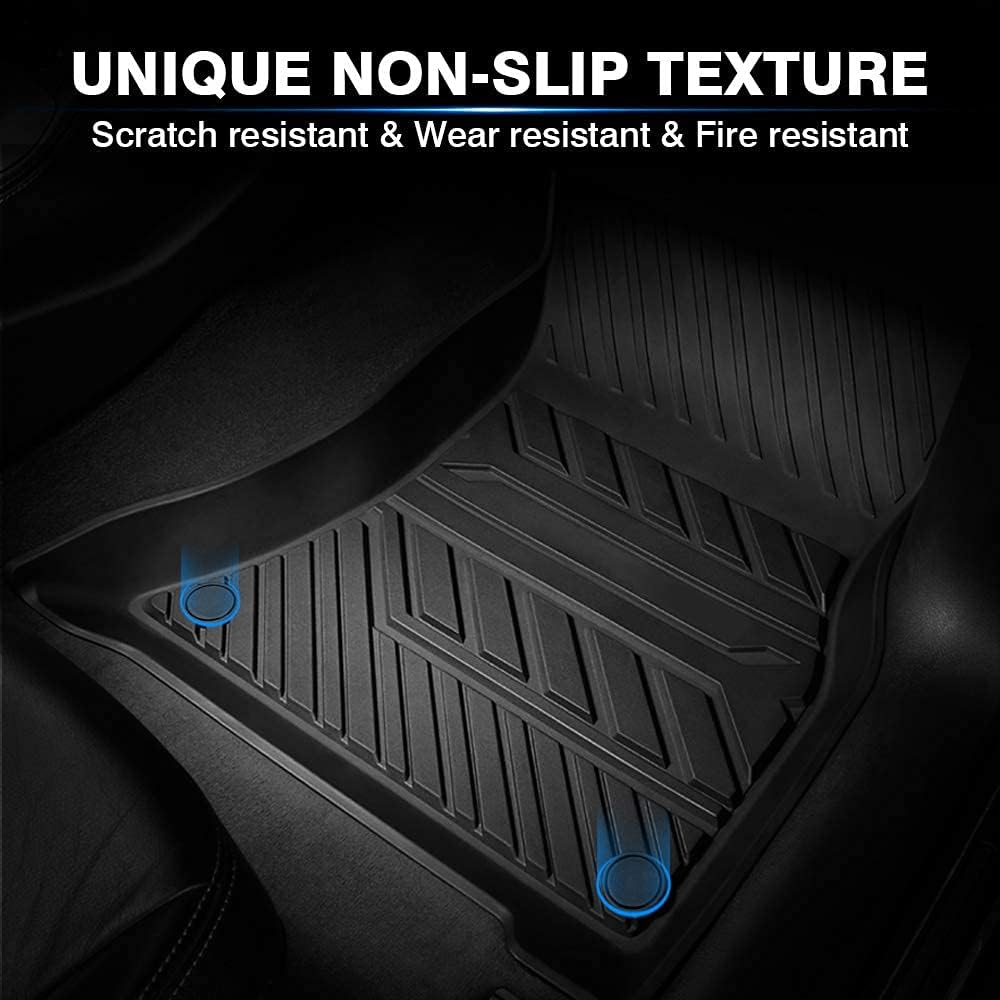 Black Heavy Duty Rubber Floor Mats for 2019 Ford Ranger SuperCrew U739