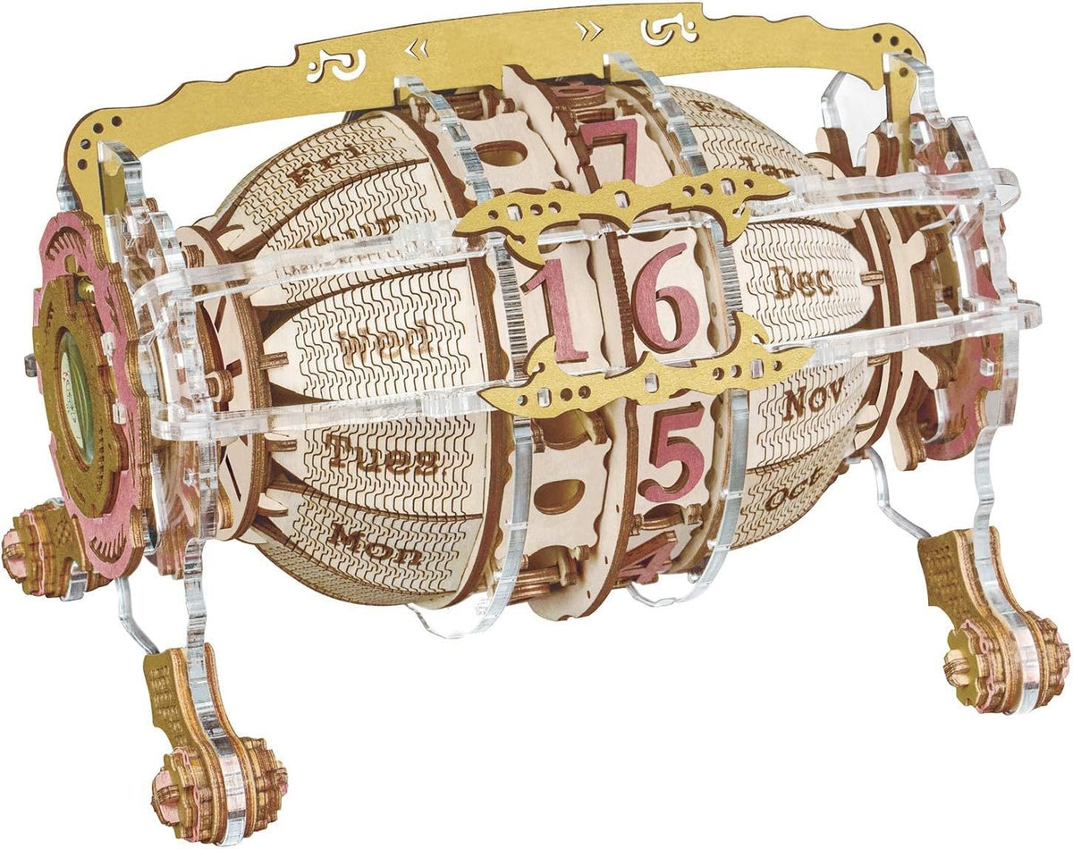3D Puzzle Wooden Calendar Clock DIY Model Kit E59391