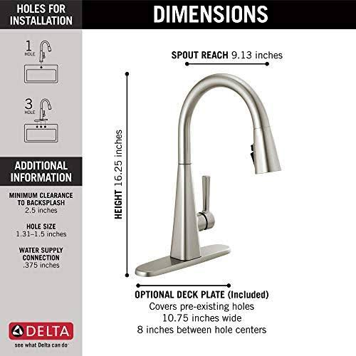Single-Handle Pull-Down Kitchen Faucet, SpotShield Stainless L166