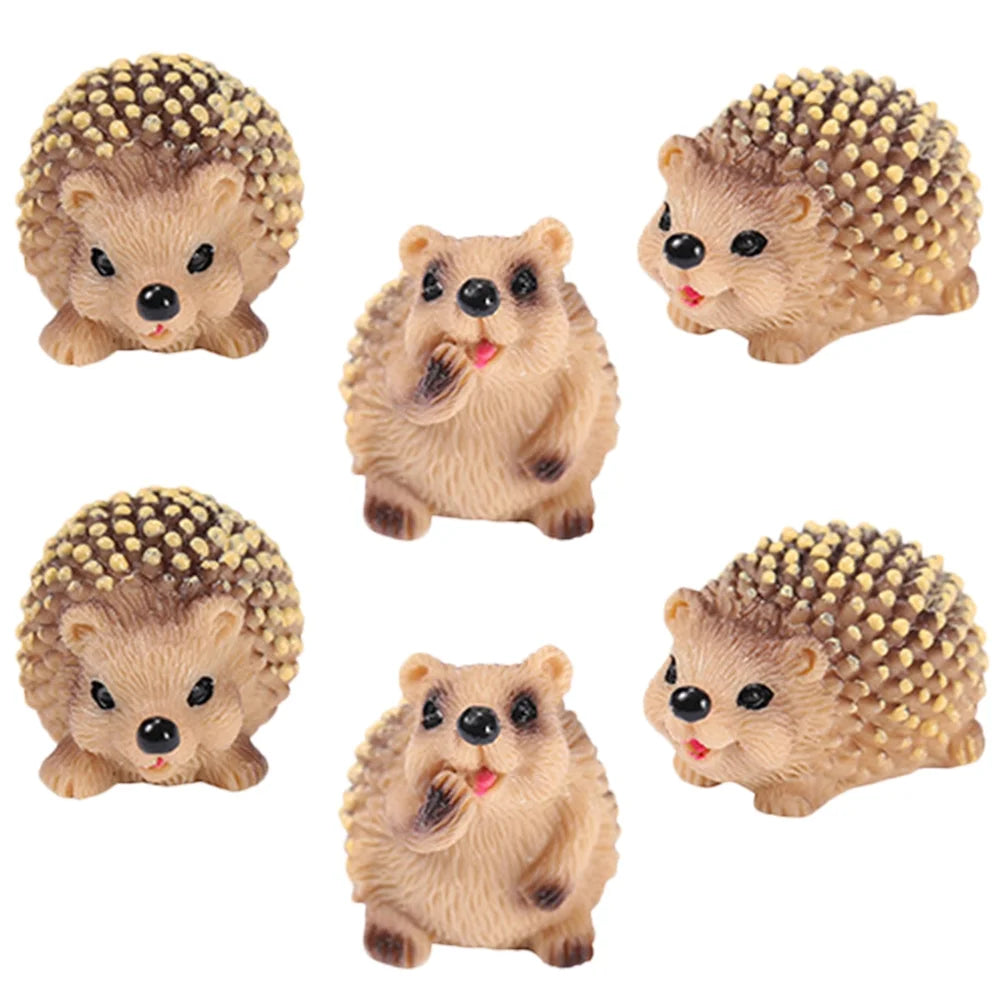 18 Pcs Hedgehog Figures Resin Statue X915