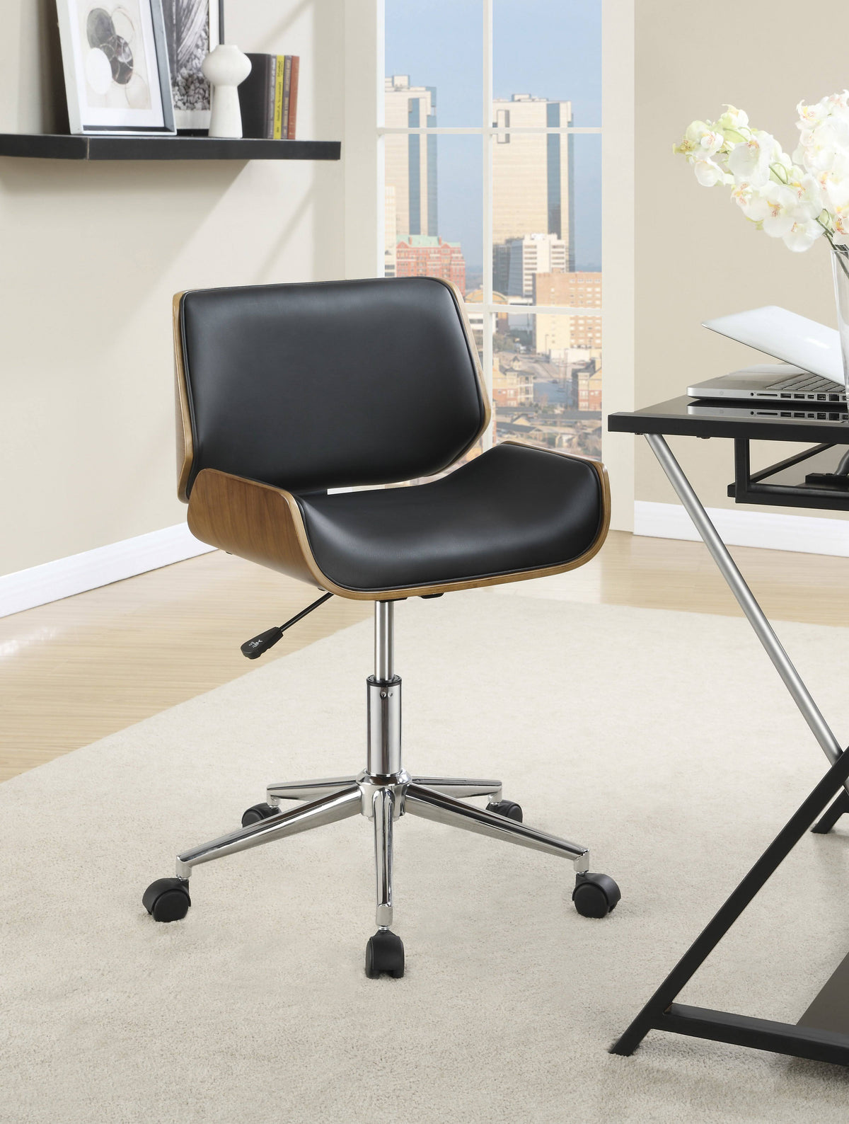 Black Faux Leather Office Chair N782054